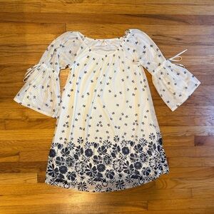 Siren Lily White and Blue Floral Mini Dress